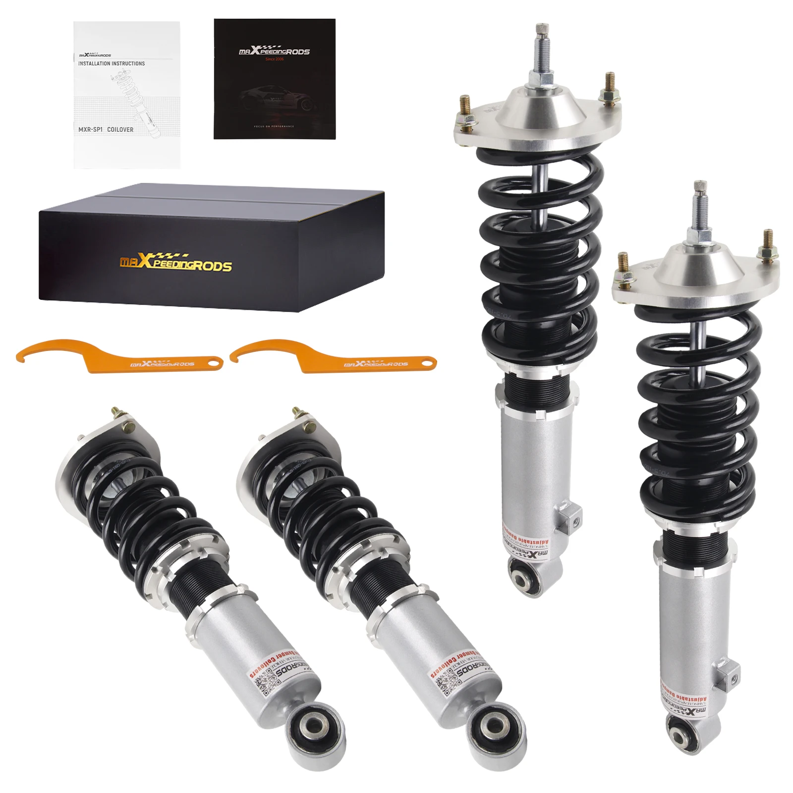 Фото Комплект подвески maXpeedingrods Coilovers с регулируемым демпфером для Mazda Miata MX-5 1990-2005, серый №1
