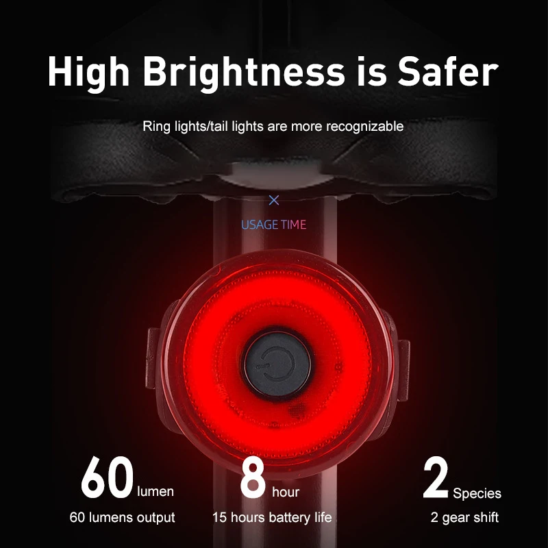 

LED Bicycle Light Highlight Night Riding Taillight MTB Mountain Road Safety Warning Cycling Tail-lamp Flashing Bike Rear Lights