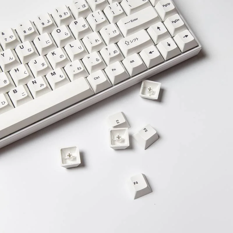 Minimalist White Keycap Cherry/XDA Profile PBT Material 124 Keys for 64/68/84/96/980 images - 6