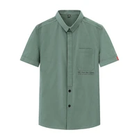 denim 100 cotton shirt mens middle sleeve spring summer youth work shirt short sleeve jacket bottom shirt