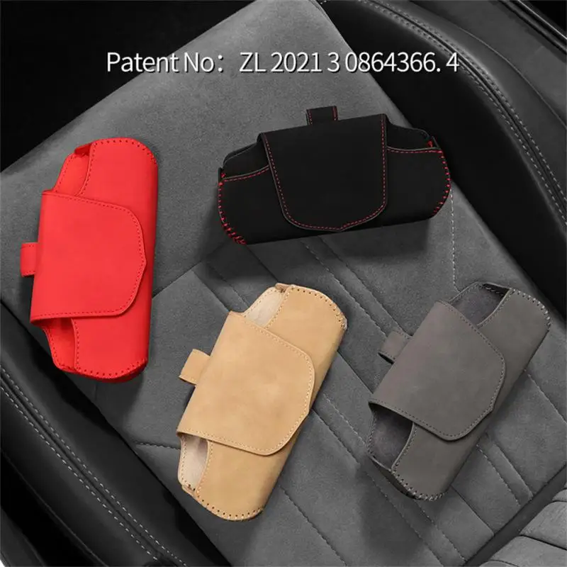 

Durable Car Leather Ink Mirror Box 1pcs Multifunctional Car Sun Visor Glasses Case Organizer Universal Car Glasses Box