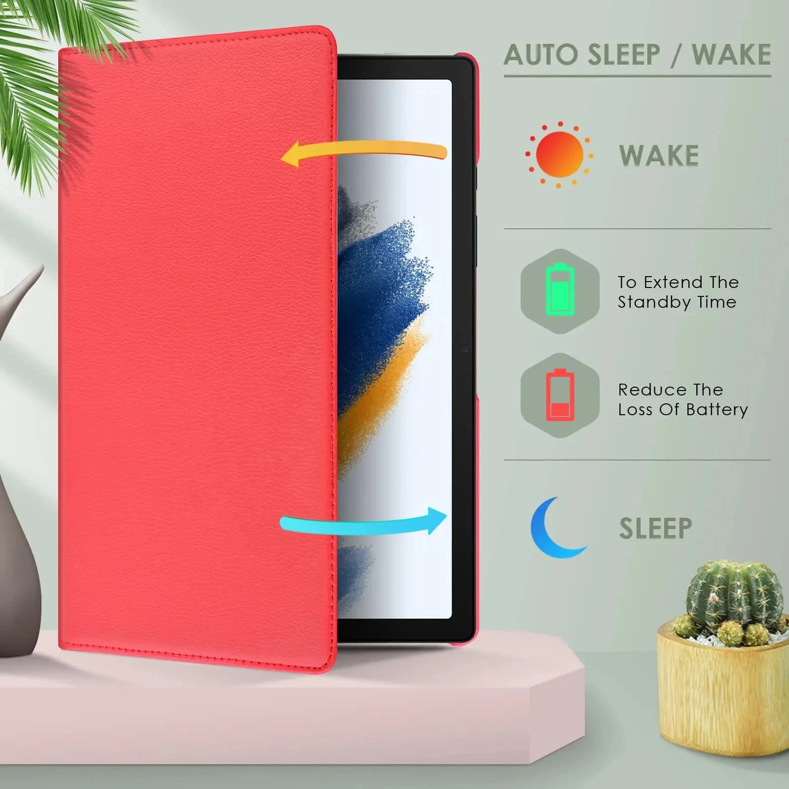 Чехол для Xiaomi Poco Pad 12 1 дюйма чехол из искусственной кожи 2024 с функцией сна и