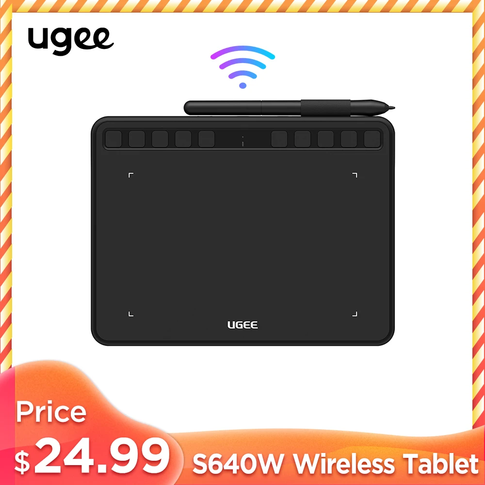 

6" Wireless Graphics Pen Tablet for PC/Android UGEE S640W Digital Drawing Tablet Writing Tablet 8192 Levels for kid Art Educatio
