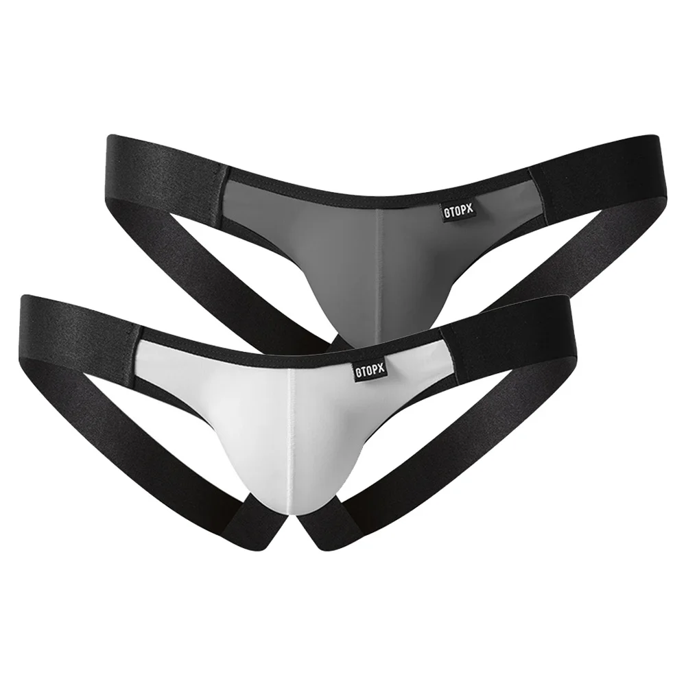 

Men Thong Jockstrap Supporter Low-Rise Sports Underwear Panties Underpants New Open Back Passion Thong See Through Briefs Pants