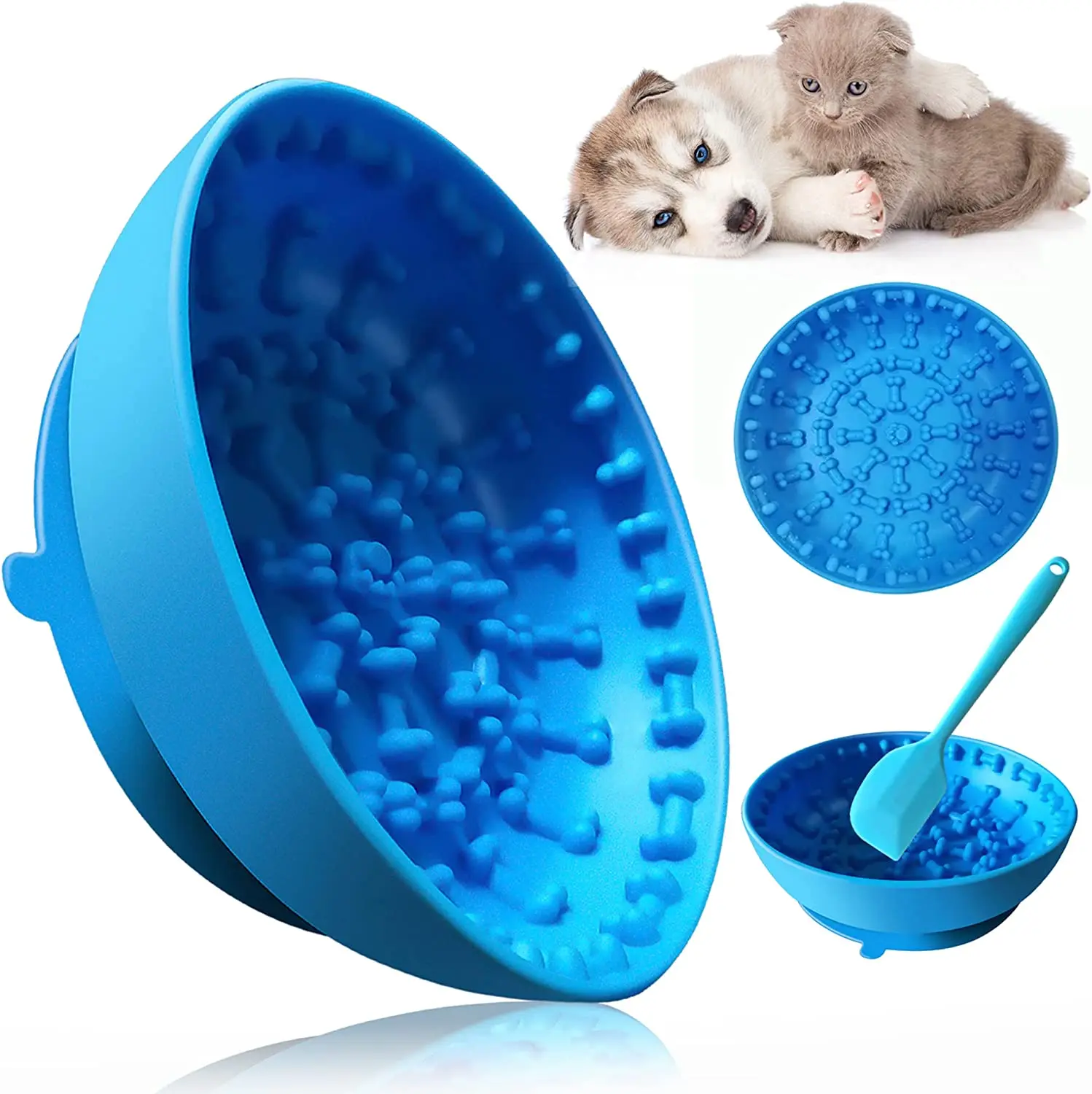 

ATUBAN Lick Pad Mat Bowl for Dogs&Cat-Distraction Mat for Dogs with Suction-Lick Bowl for Dogs Large to Puppies-Cat Licking Mat