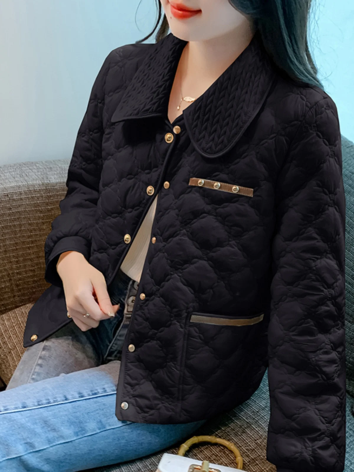 Counter Yi Amashi 2024 женская одежда осенне-зимняя новая легкая стеганая куртка с