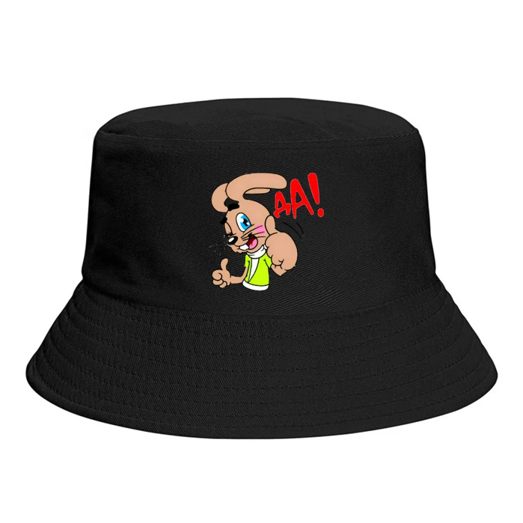 

New Unisex Polyester AA Bucket Hat Women Autumn Sunscreen Panama Nu Pogodi Well Just You Wait Wolf Hare Cartoon Fisherman Hat