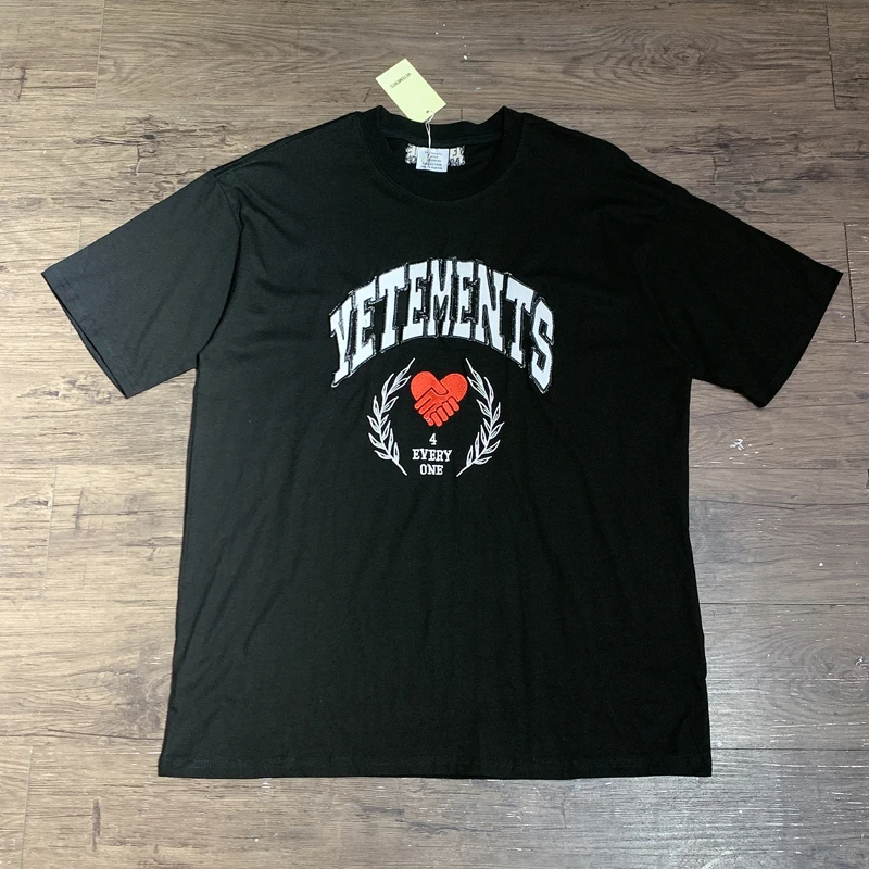 

O Neck Vetements T Shirt Short Sleeve Embroidery Graphic T Shirts Real Life Photo T-shirt One Day Ship Out Tops Tees