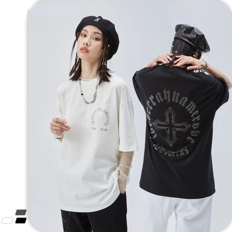 

Hot diamond craft Hip Hop fashion brand loose men's short sleeve T-shirt casual and comfortable 2022 new trend