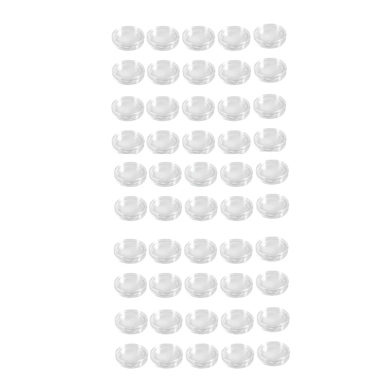50 Pcs Small Round Transparent Plastic Coin Capsules Box 24Mm