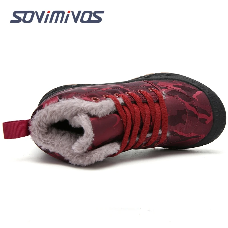 5-12 Winter Warm Fur Snow Boots Children Furry Shoes Boys Girl Non-slip Leather Autumn Waterproof Kids Boots Child Sneaker Furry