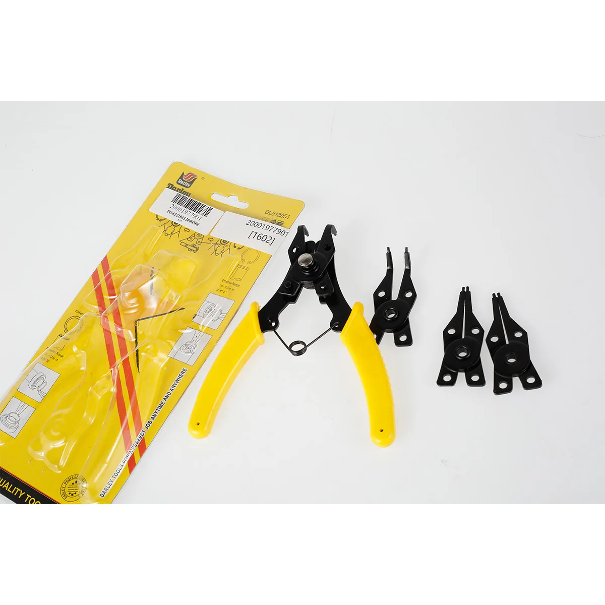 

Snap Ring Pliers 4 In 1 Carbon Steel Circlip Pliers 45° 90° 180° Circlip Hand Tool with 4 Jaw Heads Ring Remover Retaining Tool