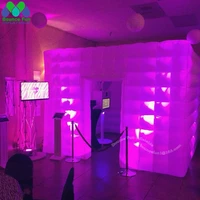 free shipping portable selfie inflatable photo booth with built in blower led light wedding party cabin house cube tent for sale