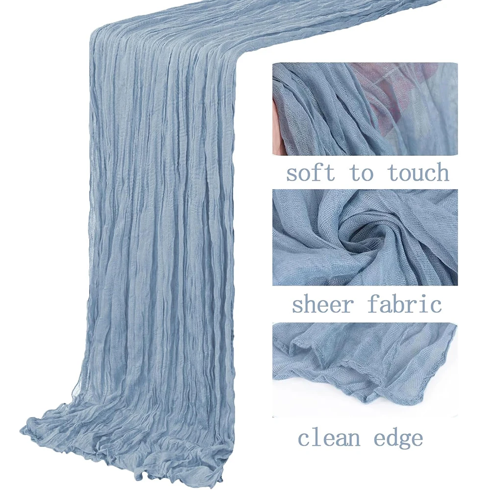 

Скатерть-дорожка полупрозрачная пыльно-синяя