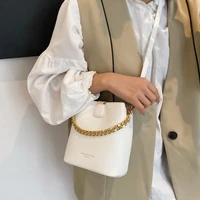 women tote crossbody messenger bag 2022 fashion bucket shoulder bags pure color messenger bag female white chain casual handbags