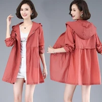 5xl hooded sun protection clothing summer clothes 2022 new womens korean sunscreen women jacket uv thin coat x61