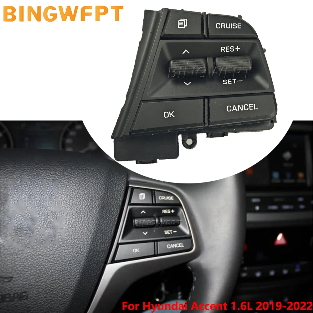 Фото Кнопочный переключатель для Hyundai ACCENT 2019 2020 2021 2022 2023, круиз-контроль, многофункциональный руль, автомобильные аксессуары, правый №1