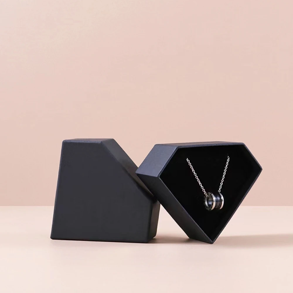 24Pcs/lot Black Kraft Paper Necklaces Rings Earrings Bracelets Jewelry Boxes For Christmas Gifts and Weddings Case