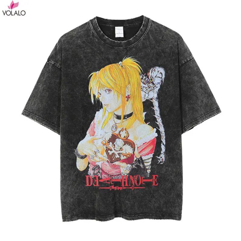 

Anime Death Note Misa Amane T Shirt Cotton Vintage Washed Oversized Harajuku Tshirt Streetwear Funny Summer Casual T-shirt 2023