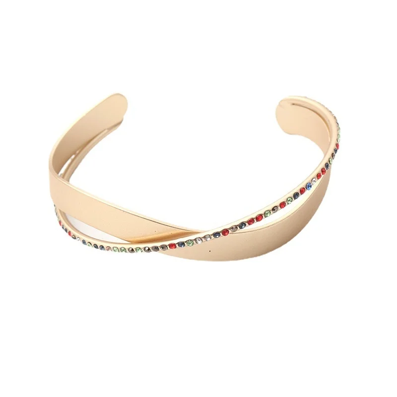 

Trend Jewelry Colorful Crystal Open Bracelets Bangle For Women Gifts
