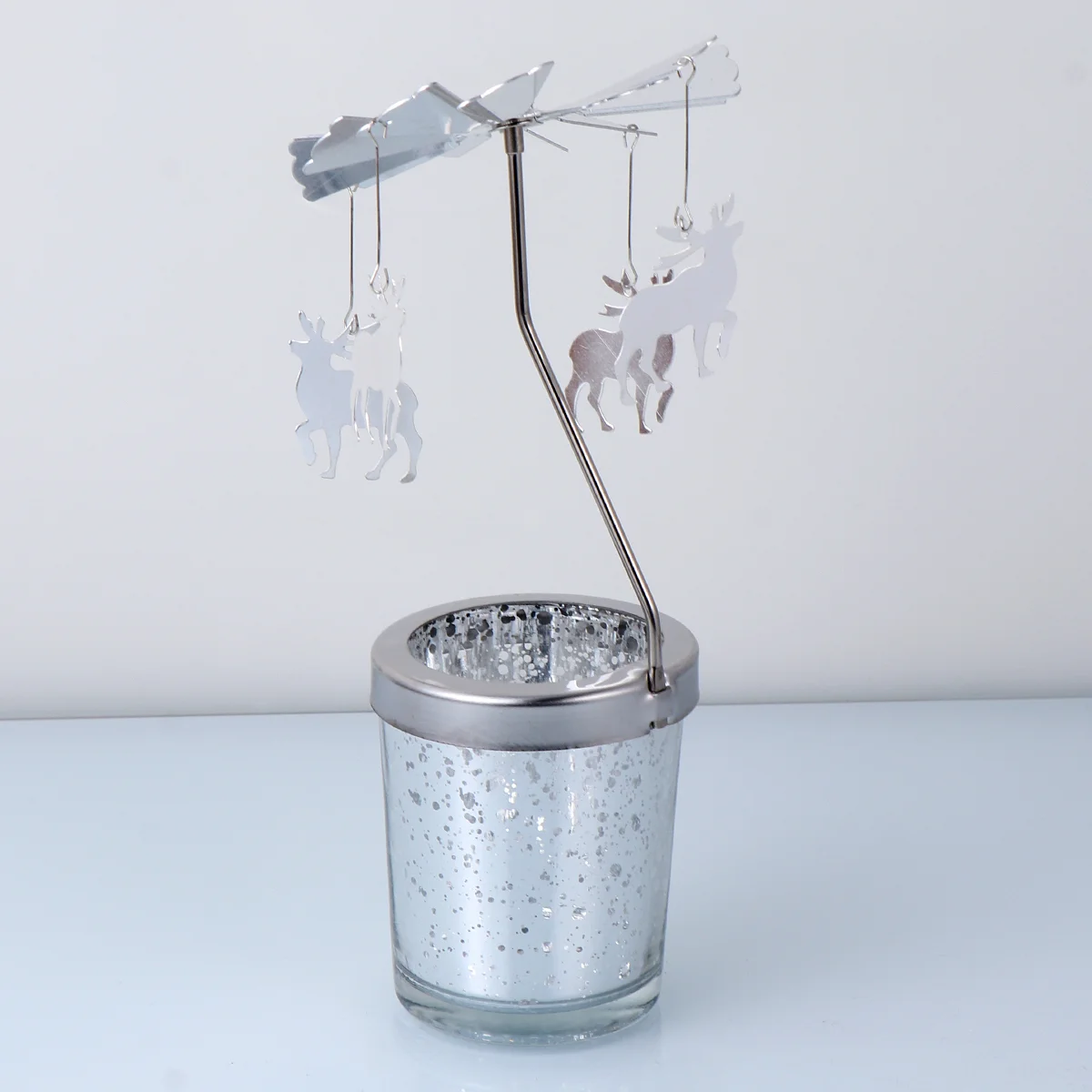 

Christmasholder Candlestick Carousel Tree Rotary Metal Tealightcandlesticks Candleholder Stand Desktop Adornment Retro