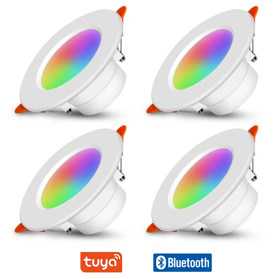 

Tuya Smart LED Downlight 10W 110V 220V RGB+CW+WW Indoor Spotlight Dimmable APP Bluetooth Control Round Down Light Sync Music