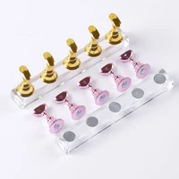 5 pack magnetic nail art display stand checkerboard acrylic crystal practice stand set polishing gel color chart nail art tools