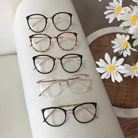 women men eyeglasses frames optical glasses frame round oversized metal spectacles clear lenses glasses unisex eyewear
