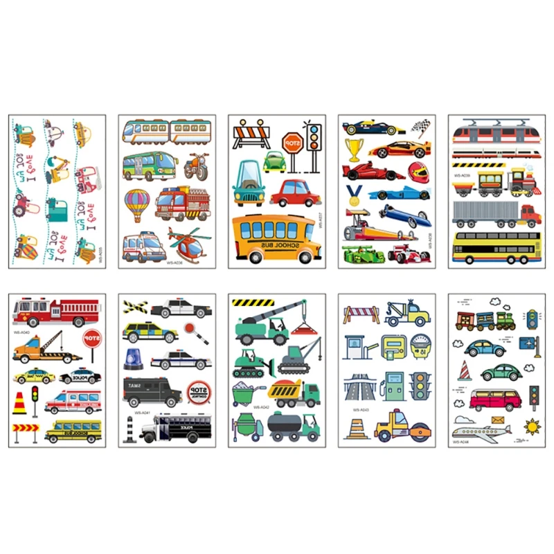 

Vehicle Temporary Tattoos For Kids Fun Car Stickers Waterproof Truck Tattoo Stickers For Party Favor New Arrive Baby Toy 1-6T