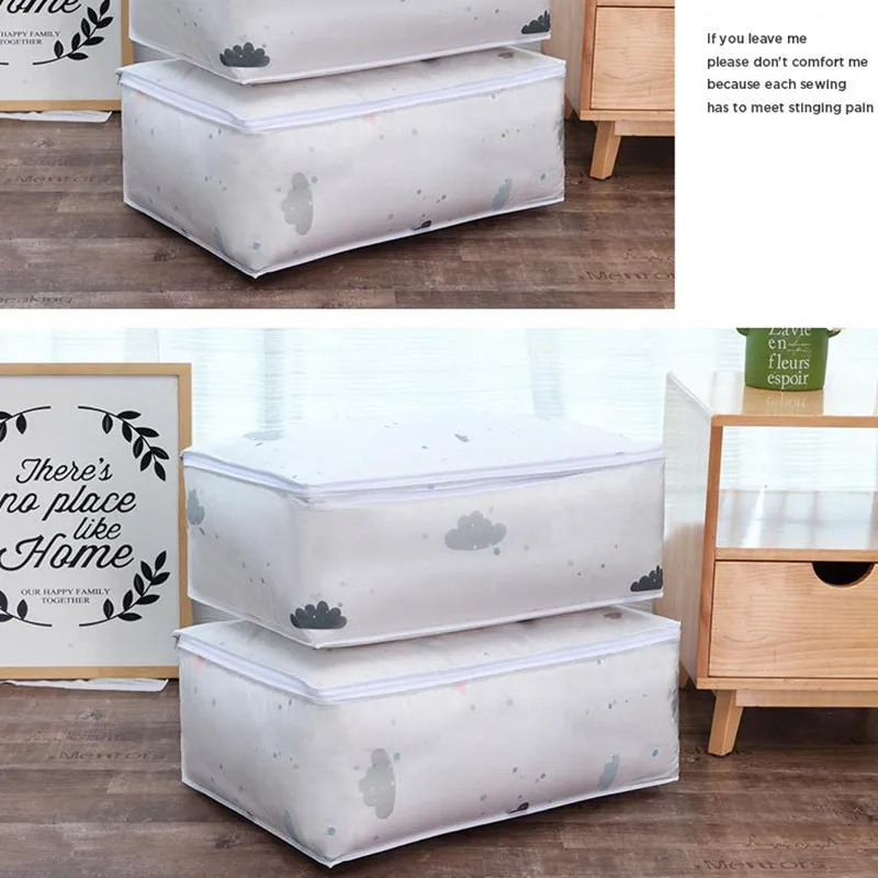 

Pillow Blanket Quilt Wardrobe Home Clothes Organizer Bag Big Capacity Foldable Quilt Dustproof Storage Bag Finishing Storage Bag