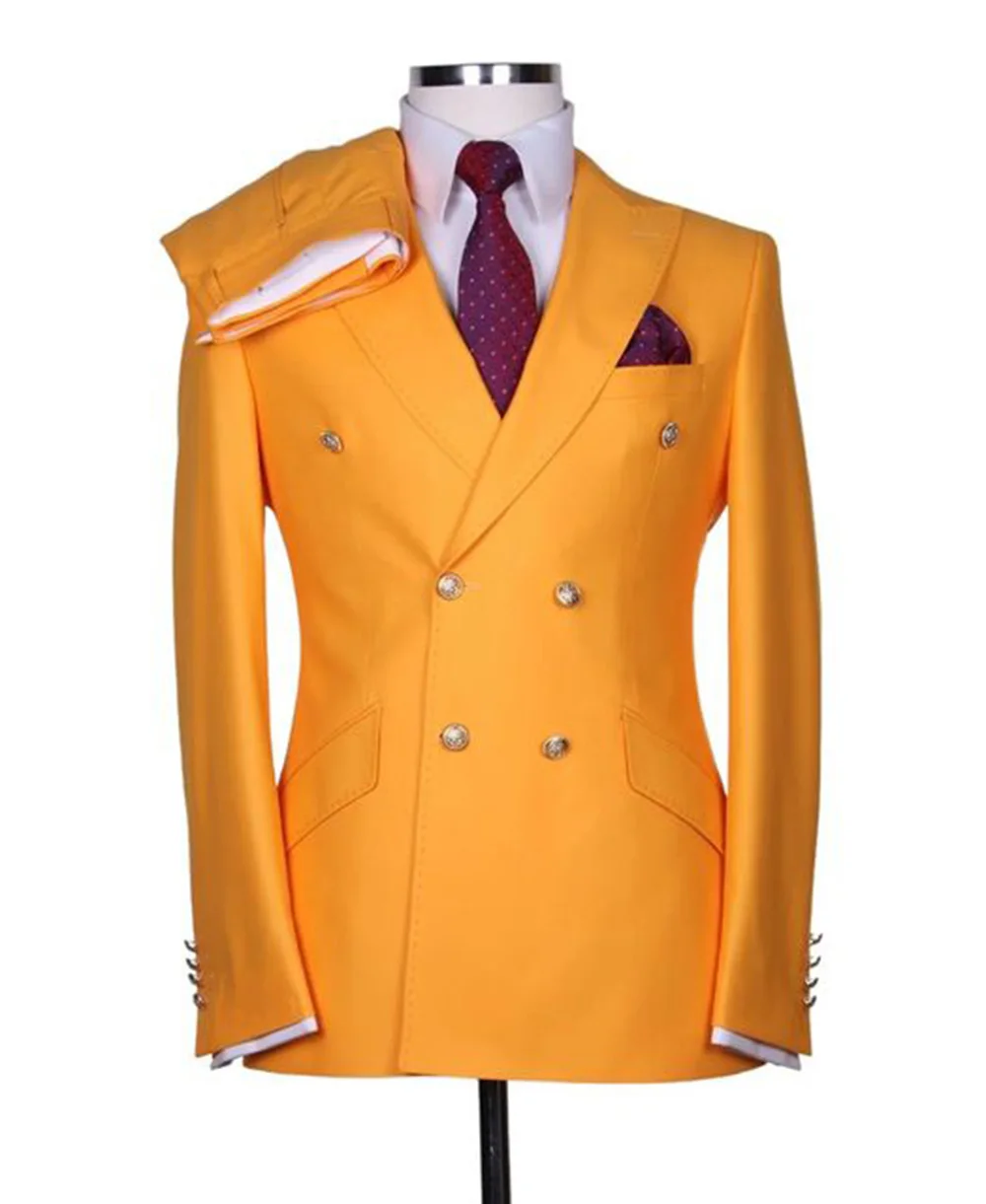 Męski garnitur dla pana młodego na zamówienie Zestaw sukni ślubnych Dwurzędowy męski 2-częściowy marynarka imprezę Spodnie Slim Fit