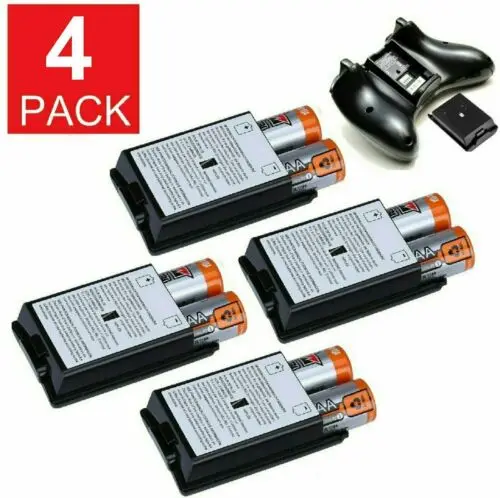 

4 PK AA Battery Back Cover Case Shell Pack For Xbox 360 Wireless Controller