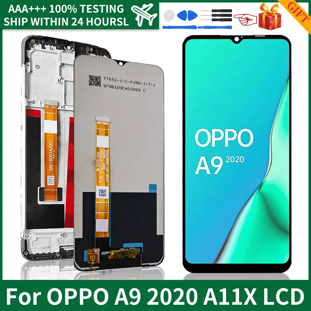 

6.5" Original With Frame For OPPO A9 2020 A11X LCD Display CPH1937 CPH1939 CPH1941 Screen Touch Digitizer Assembly Replacement