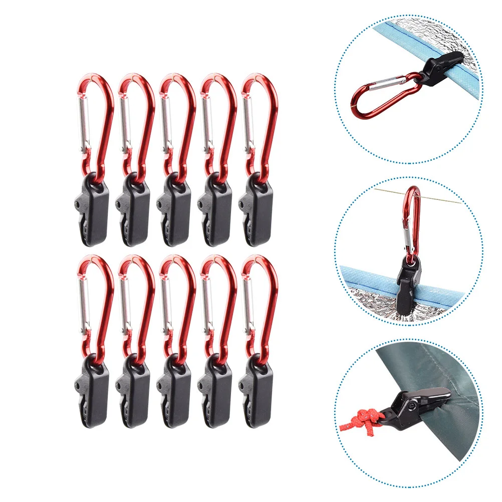 

10 Pcs Tent Clip Carabiner Tarp Clamps Awnings Fixing Clamps Camping Accessories Alligator Clip Outdoor Tarp Carabiner