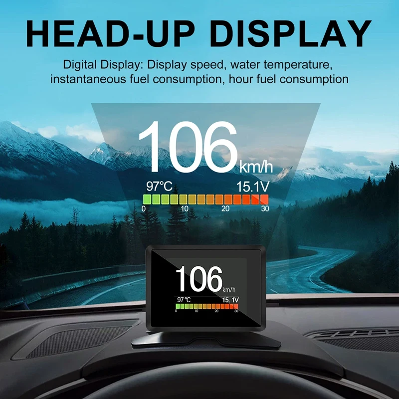 For Car A203 OBD2 On-Board Computer Digital Trip Display Speed Fuel Consumption Gauge Scanner