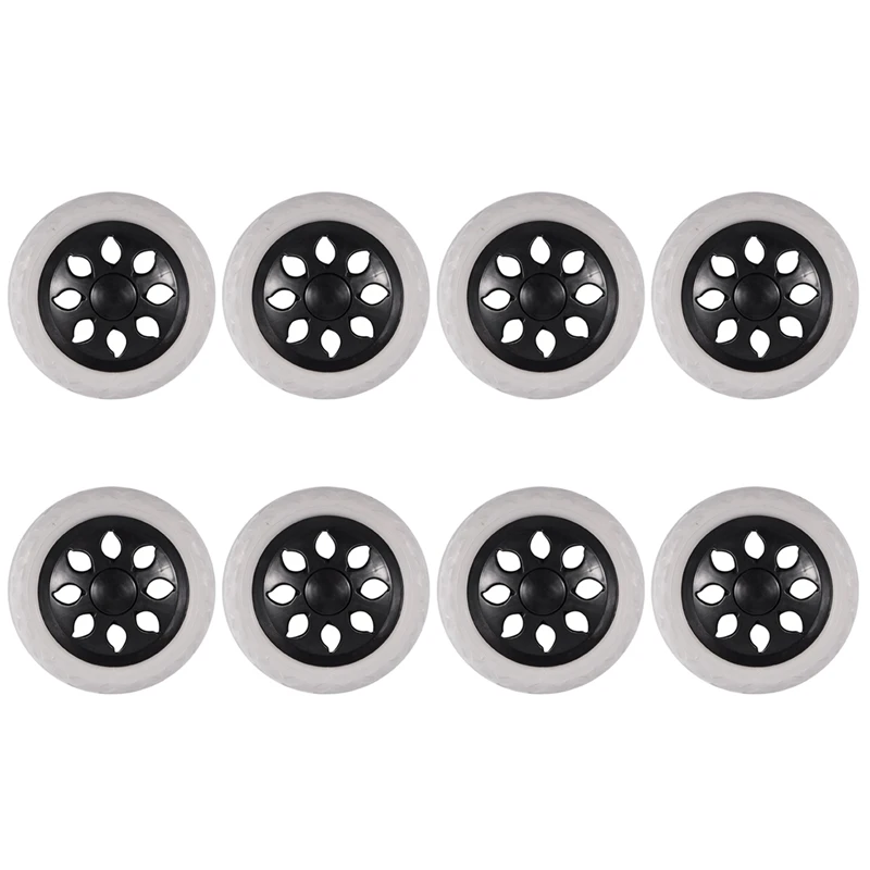 

8X Black White Plastic Core Foam Shopping Trolley Cartwheel Casters