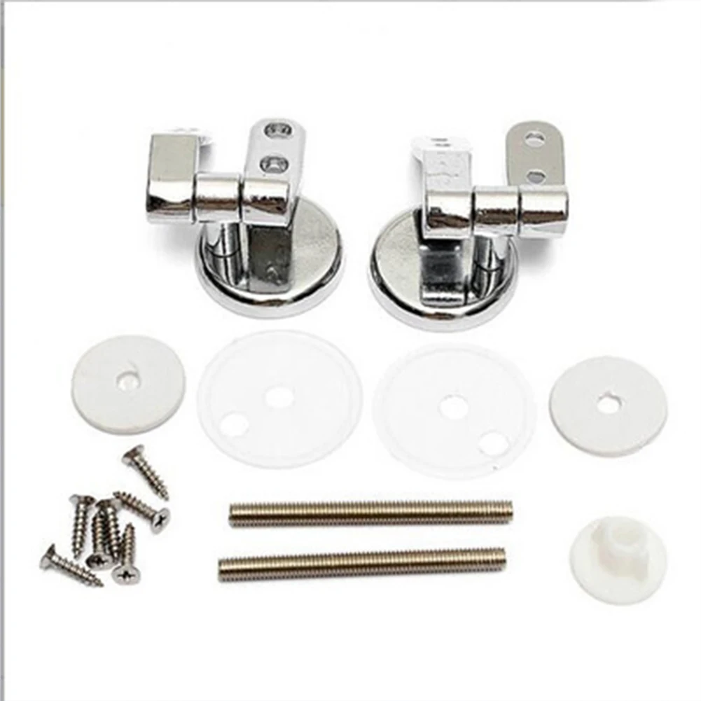 

Universal Adjustable Replacement Chrome Toilet Seat Hinge Set Pair With Fittings One Pair Chrome Effect Toilet Seat Hinges #17