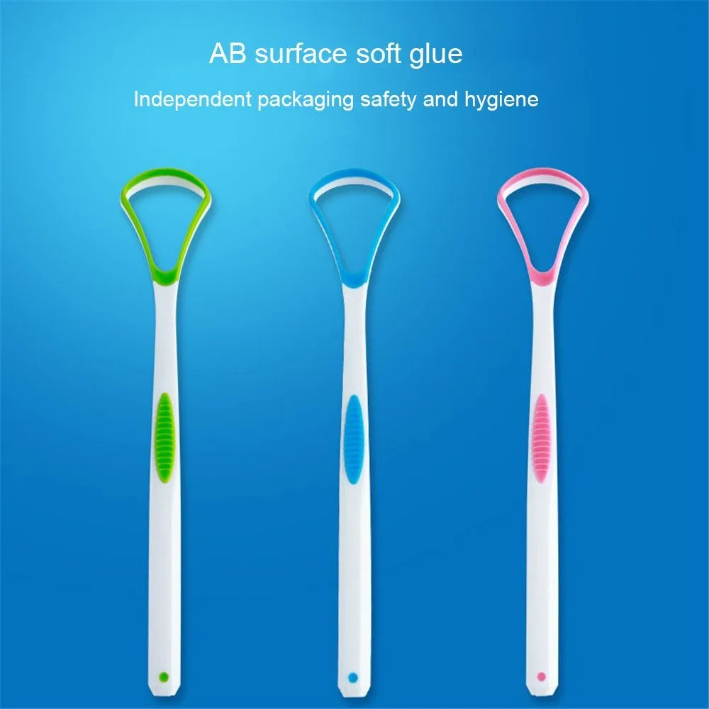 

Plastic Tongue Brush New Mouth Hygiene Oral Care Tongue Scraper Non-slip Handle Green/Red/Blue Tongue Cleaning Men