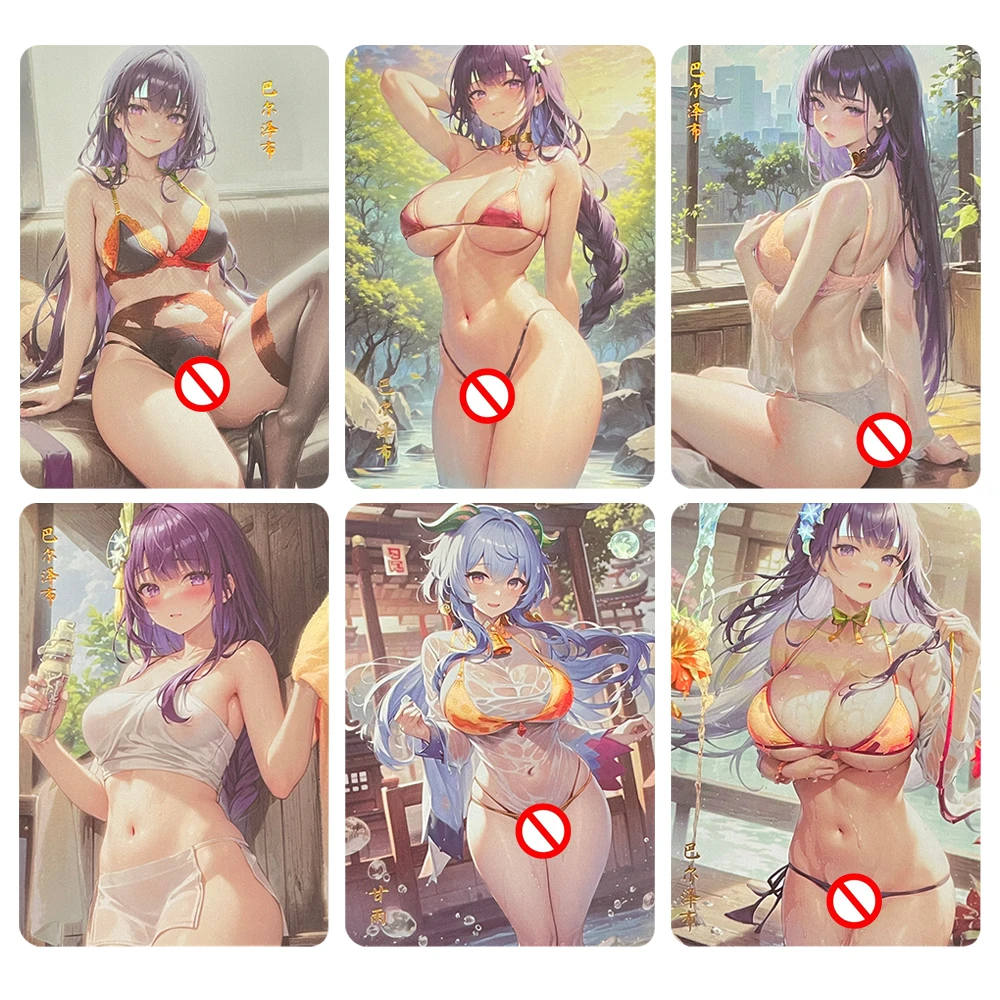 

Genshin Series Ganyu Yae Miko Beelzebul Diy Drill Flash Card Acg Sexy Beauty Anime Characters Collectors Cards Game Toy Gift