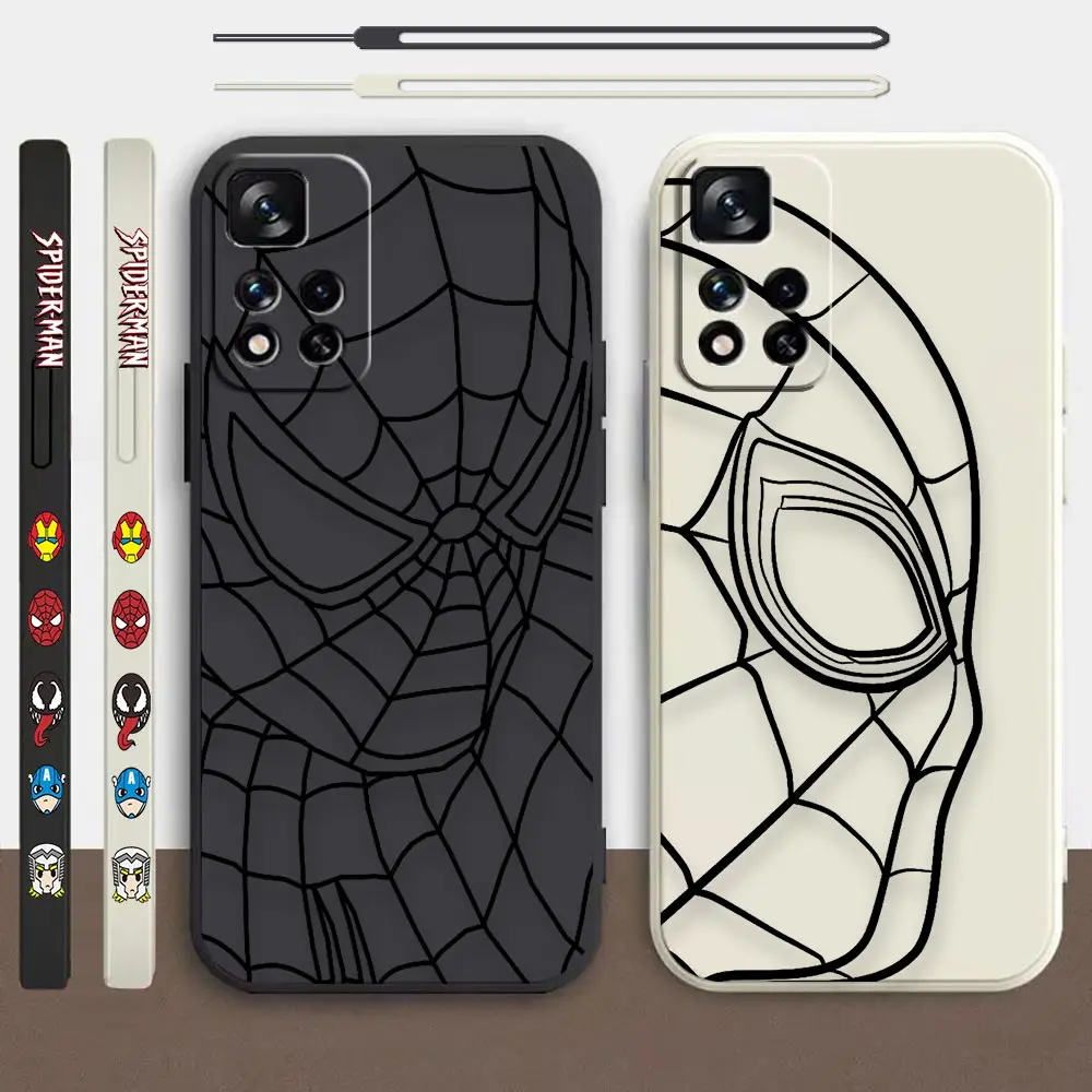 

Marvel Cute Spider Man Black Comics Phone Case For Redmi Note 11 11T 11S 10 10T 10S 9 9T 9S 8 7 7S 6 5 4 4X Pro Max Lite Funda