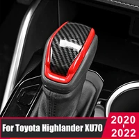 car styling carbon fiber gear shift knob protection sleeve cover trim for toyota highlander xu70 2020 2021 2022 2023 accessories