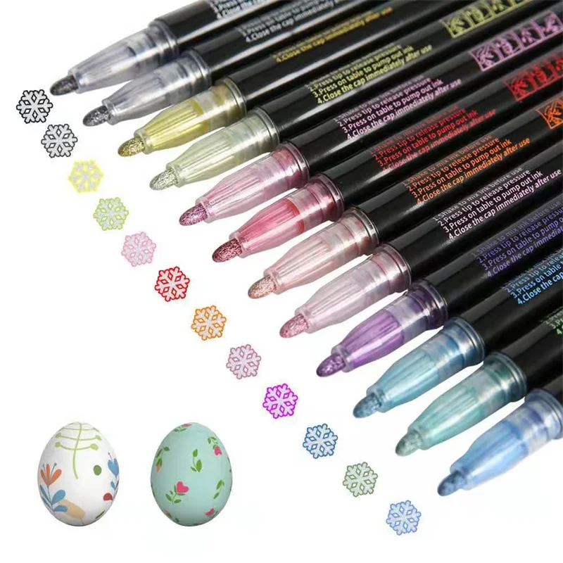 

24 Color Dream Double Line Pen Outline Pen Fluorescent Marker Pen Metal Stroke Pen Greeting Card DIY