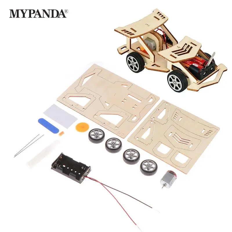 

1 Set DIY Assembly Racing Physical Science Experiment Technology Educational Wooden Toys Car Vehicle Model Kit