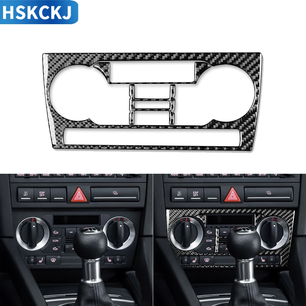 

Carbon Fiber Sticker For Audi A3 S3 8P 2006 2007 Car Accessories Center Console Air Conditioning Control Panel Cover Trim