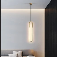 nordic luxury led pendant light golden luster chandelier indoor bedroom hotel bedside living room home kitchen bar hanging lamp
