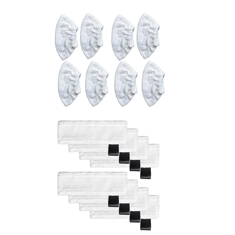 

8PCS Floor Cloth Brush Head Cover For KARCHER SC1 SC2 SC3 SC4 SC5 Steam & 8X Microfiber Mop Cloth For Karcher SC 2, SC 3