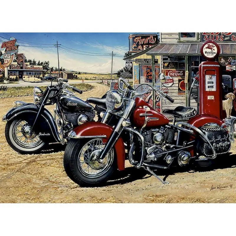 

GATYZTORY Painting By Numbers Two Motorcycles Drawing On Canvas For Adults Unique Gift Handpainting 40x50cm Frame Oil Paint