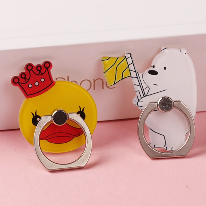 Кольцо-пряжка для мобильного телефона с мультяшным медведем уткой |