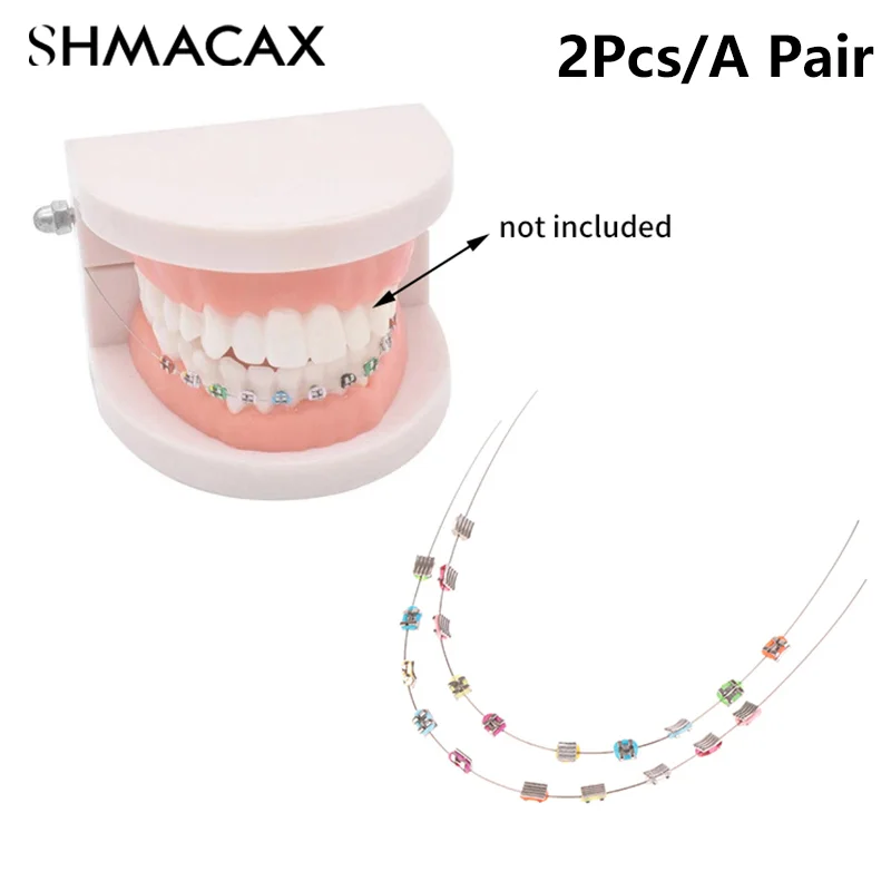 1 пара временных украшений для зубов с металлическими проводами красочный