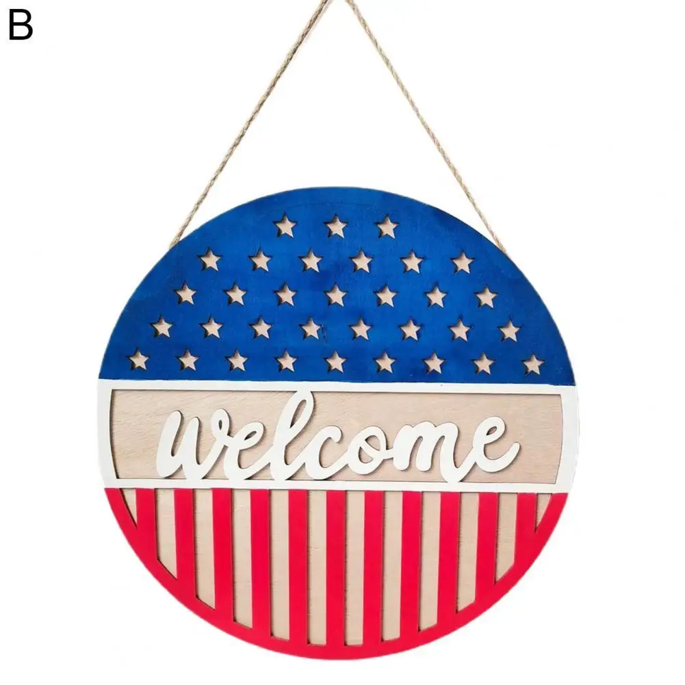 

Круглый Универсальный домашний декоративный флаг США деревянная табличка односторонний Печатный деревянный знак полый домашний декор